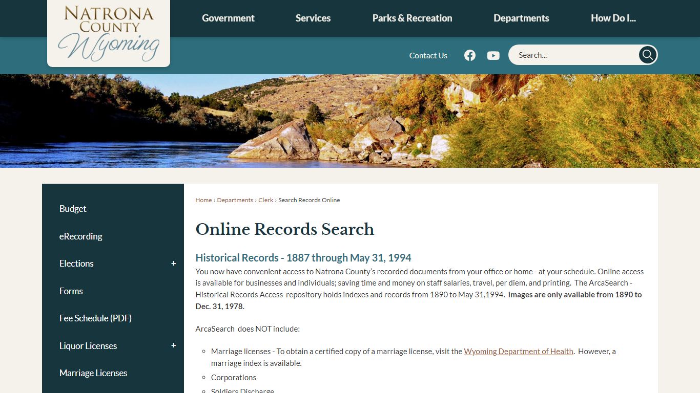 Online Records Search | Natrona County, WY