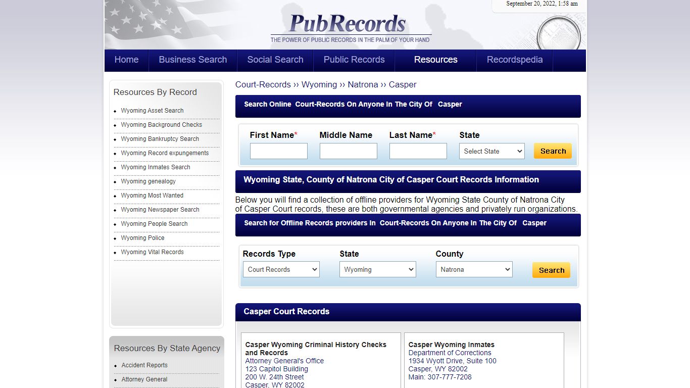 Casper, Natrona County, Wyoming Court Records - Pubrecords.com