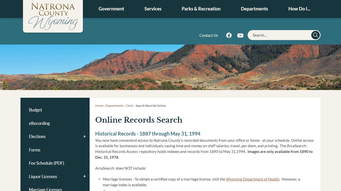 Online Records Search | Natrona County, WY